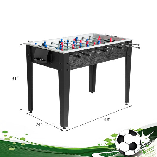 48" Competition Sized Home Recreation Wooden Foosball Table-Black