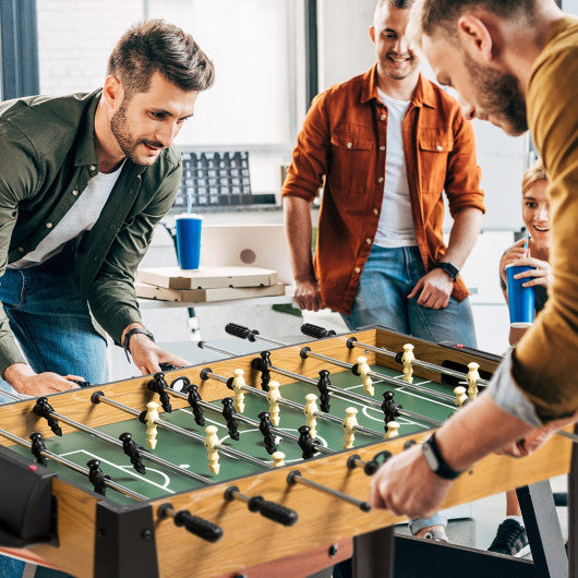 48" Competition Sized Home Recreation Wooden Foosball Table-Brown