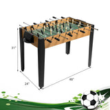 48" Competition Sized Home Recreation Wooden Foosball Table-Brown