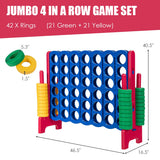 Jumbo 4-to-Score Giant Game Set with 42 Jumbo Rings and Quick-Release Slider-Red