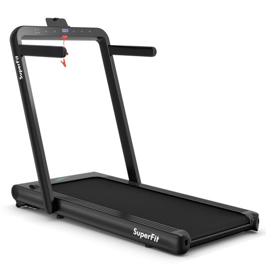 4.75HP 2 In 1 Folding Treadmill with Remote APP Control-Black
