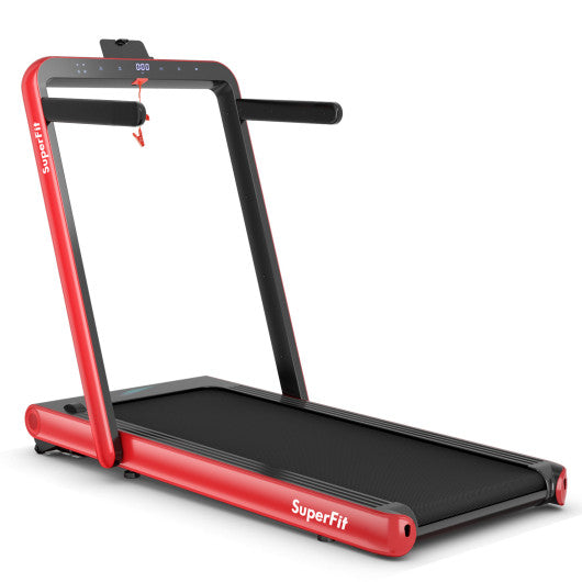 4.75HP 2 In 1 Folding Treadmill with Remote APP Control-Red