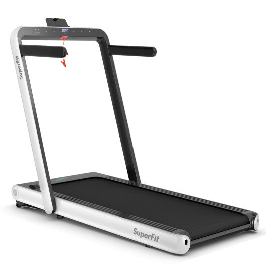4.75HP 2 In 1 Folding Treadmill with Remote APP Control-White