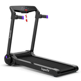3HP Electric Folding Treadmill with Bluetooth Speaker-Purple