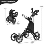 Golf Push Pull Cart with Foot Brake-Gray