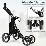 Golf Push Pull Cart with Foot Brake-Gray
