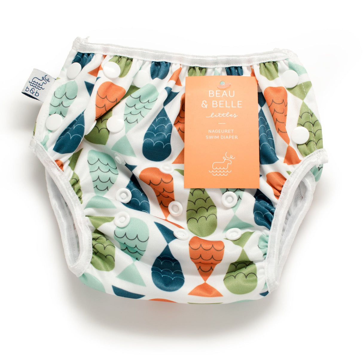 Nageuret Infant Reusable Swim Diaper Fish- Red, Green & Blue  Adjustable 0-3 Years Beau and Belle Littles by Beau & Belle Littles