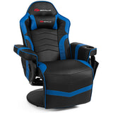 Ergonomic High Back Massage Gaming Chair with Pillow-Blue