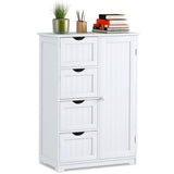 Standing Indoor Wooden Cabinet with 4 Drawers-White
