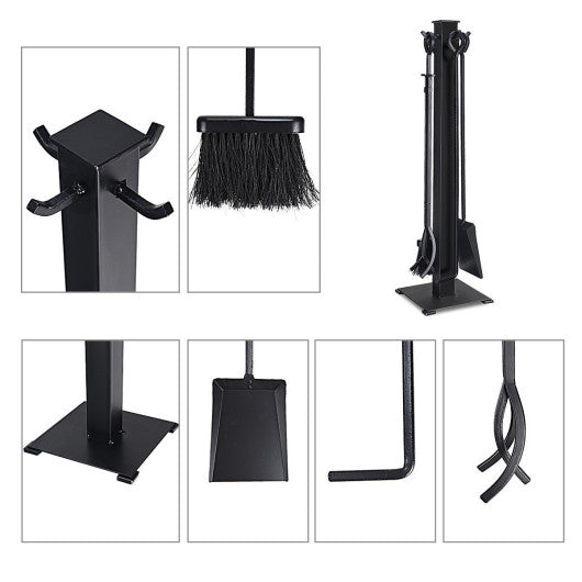 5 Pieces Fireplace Iron Fire Place Tool Set