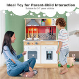 Multi-Functional Wooden Kids Kitchen Playset with Lights and Sounds