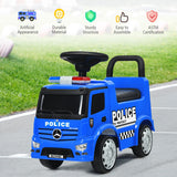 Mercedes Benz Kids Ride On Push Licensed Police Car-Blue