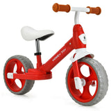 Kids Balance Training Bicycle with Adjustable Handlebar and Seat-Red