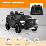 12V Kids Ride on Car with 2.4G Remote Control-Black