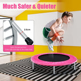 38 Inch Mini Folding Trampoline Portable Leisure Fitness Backboard-Pink