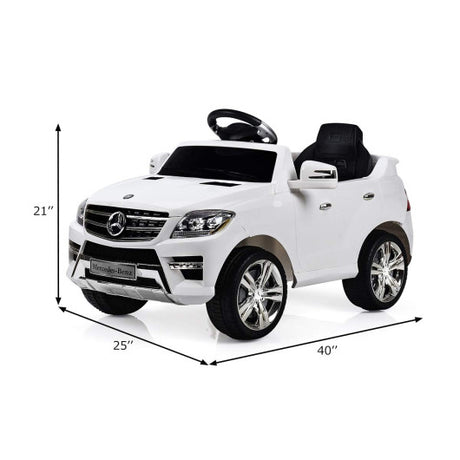 6V Mercedes Benz Kids Ride on Car with MP3+RC-White