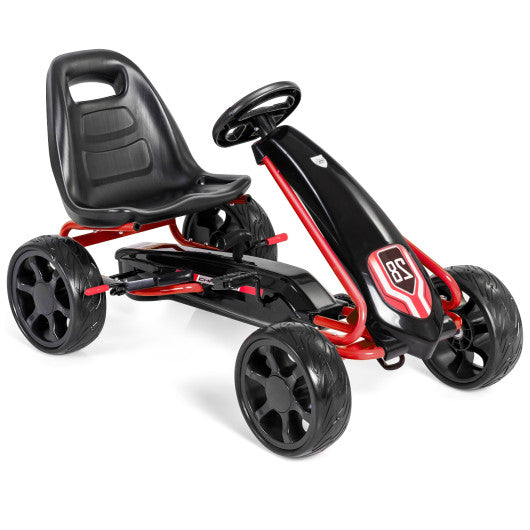 Kids Ride On Toys Pedal Powered Go Kart Pedal Car-Black