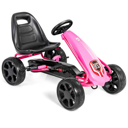 Kids Ride On Toys Pedal Powered Go Kart Pedal Car-Pink