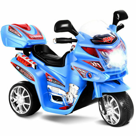 20-day Presell 3 Wheel Kids Ride On Motorcycle 6V Battery Powered Electric Toy Power Bicyle New-Blue