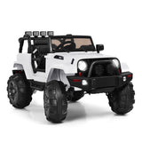 12V Kids Remote Control Riding Truck Car with LED Lights-White