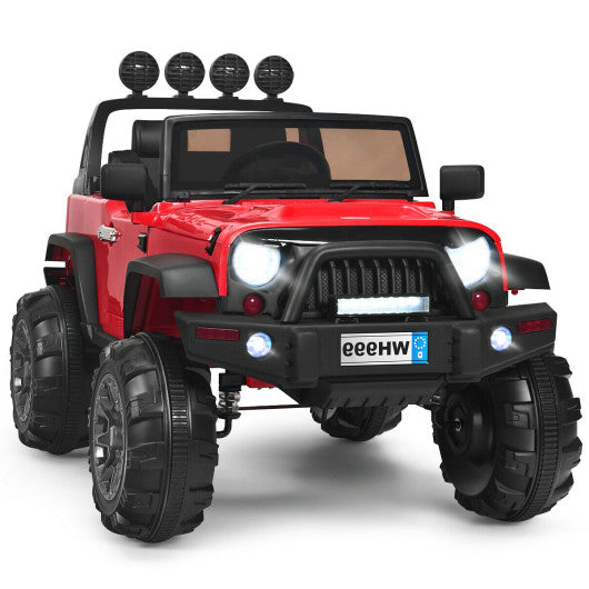 12 V Kids Ride On Truck with Remote Control and Double Magnetic Door-Red