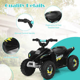 6V Kids Electric ATV 4 Wheels Ride-On Toy -Black