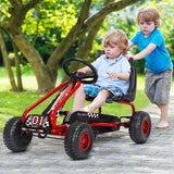 4 Wheel Pedal Powered Ride On with Adjustable Seat-Red