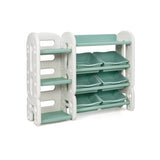 Kids Toy Storage Organizer with Bins and Multi-Layer Shelf for Bedroom Playroom -Green