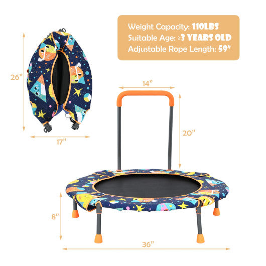 Convertible Swing and Trampoline Set with Upholstered Handrail