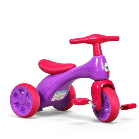 2 in 1 Toddler Tricycle Balance Bike Scooter Kids Riding Toys w/ Sound & Storage-Purple