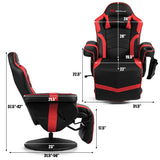 Ergonomic High Back Massage Gaming Chair with Pillow-Red