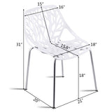 Set of 6 Accent Armless Modern Dining Chairs with Plastic Feet Pads