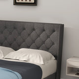Twin/Full/Queen Size Upholstered Platform Bed with Button Tufted Headboard-Full Size