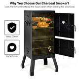 Vertical 2-tier Outdoor Barbeque Grill with Temperature Gauge
