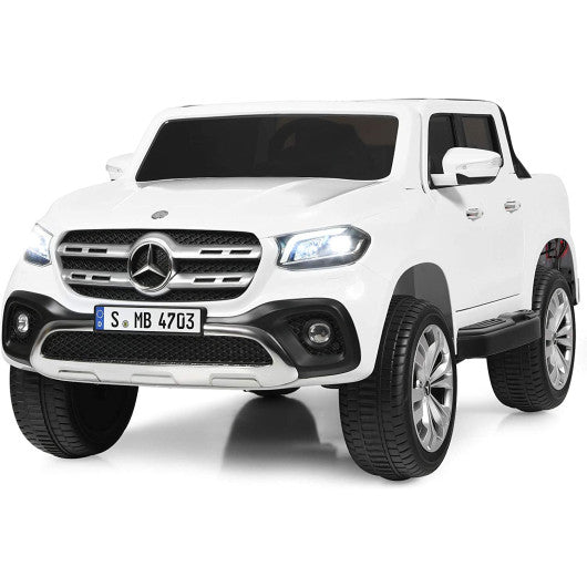 12V 2-Seater Kids Ride On Car Licensed Mercedes Benz X Class RC with Trunk-White