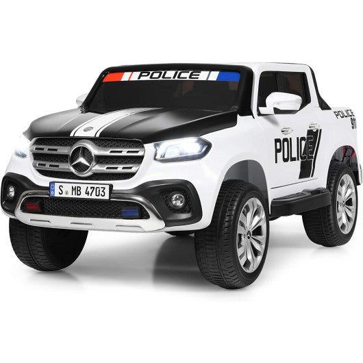 12V 2-Seater Kids Ride On Car Licensed Mercedes Benz X Class RC with Trunk-Black & White