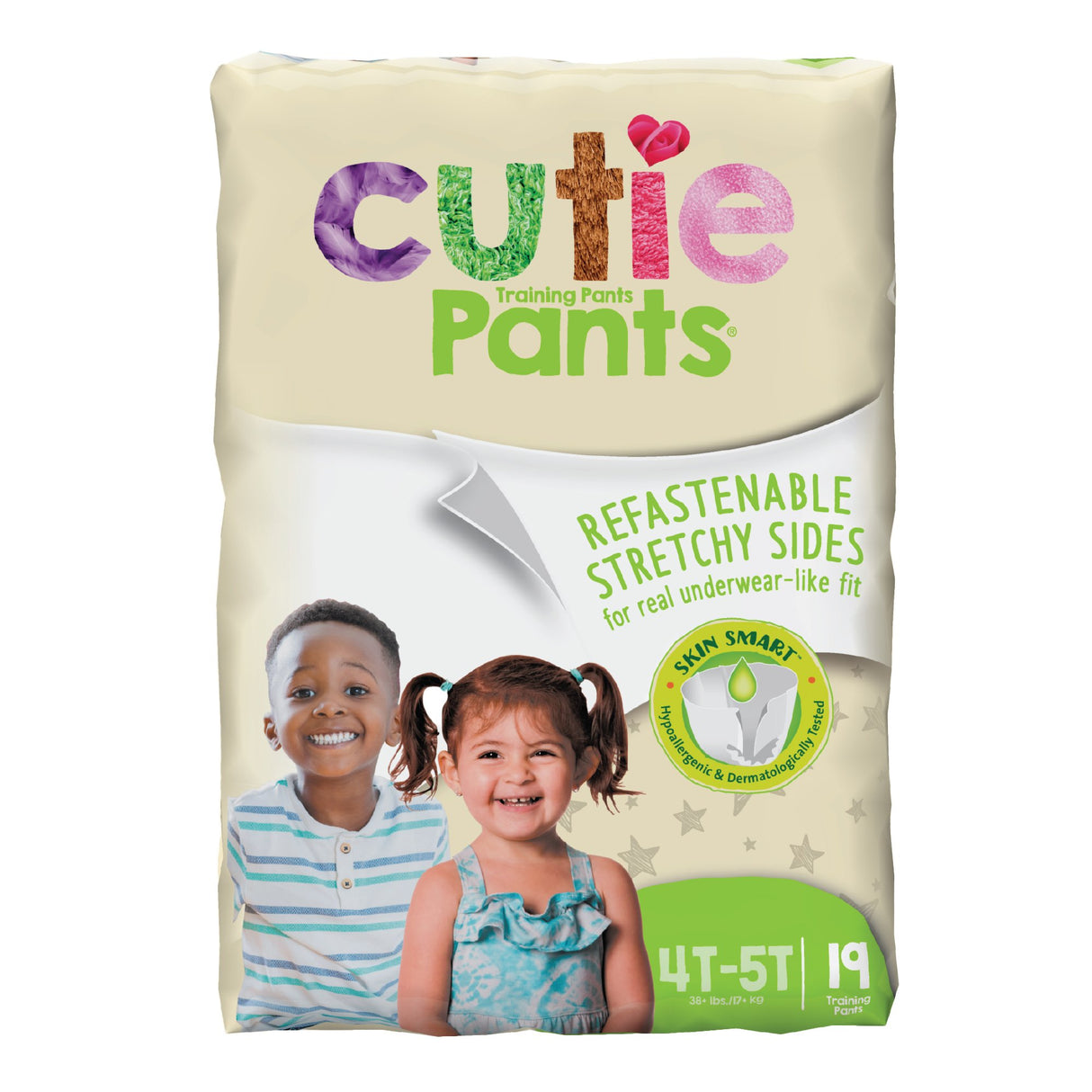 Cutie Pants, Unisex Toddler, Disposable, Heavy Absorbency, Daytime/Overnight, Over 35 lbs, 4T to 5T