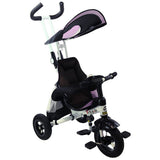 4-in-1 Detachable Learning Baby Tricycle Stroller w/ Canopy Bag-Pink