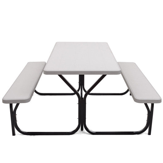 Picnic Table Bench Set for Outdoor Camping -White